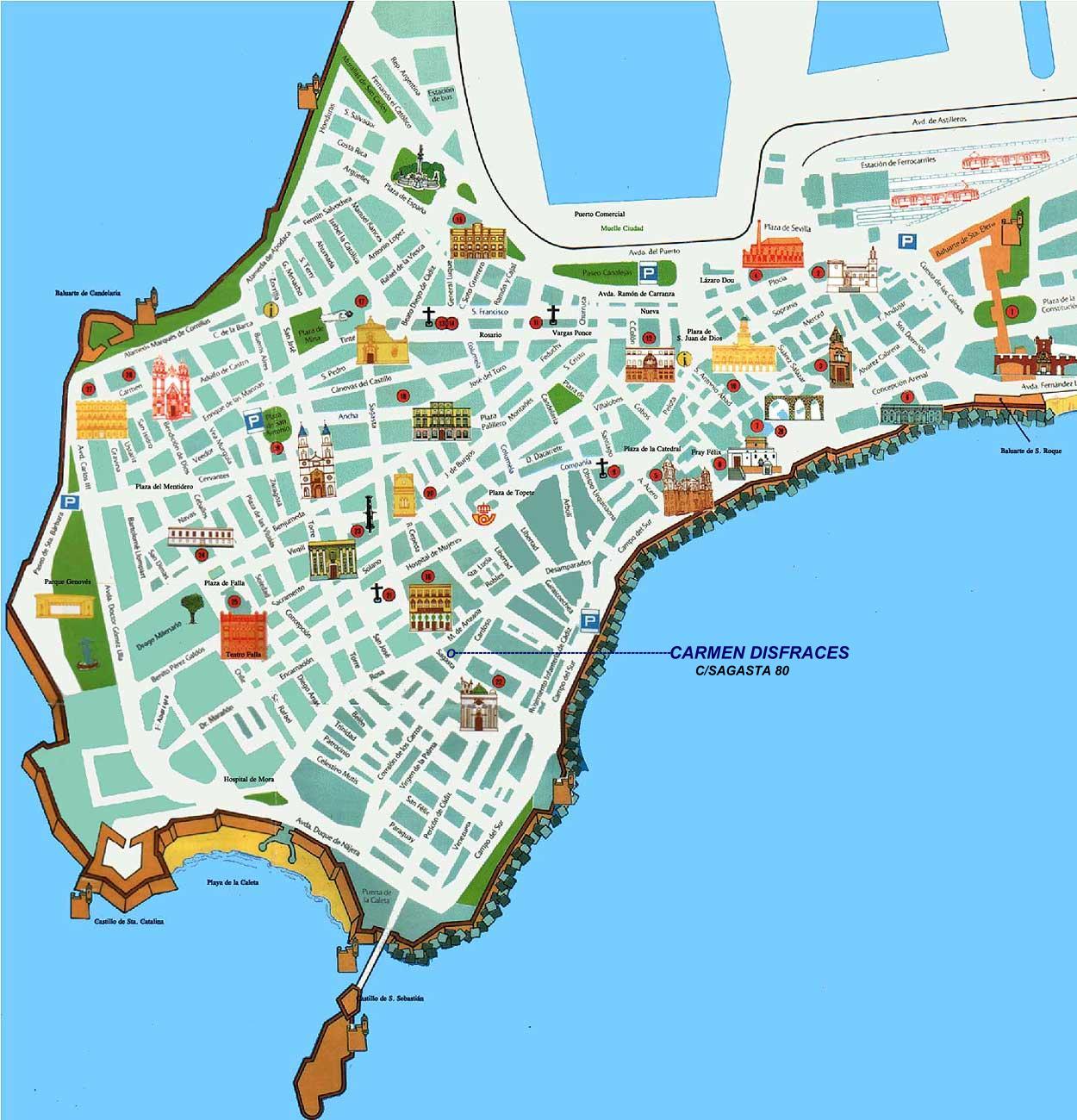 mapa de Cádiz